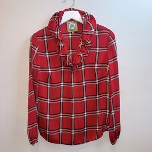 Elizabeth McKay plaid blouse size 6